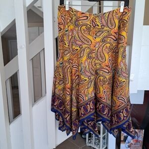 Ralph Lauren Lauren Paisley Silk Skirt EUC sz4